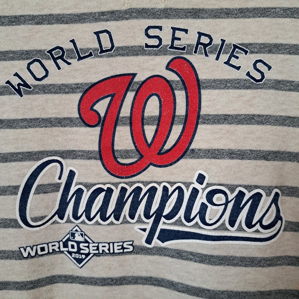 Washington Nationals 2019 World Series Striped Hoodie Medium/Large - Picture 4 of 7